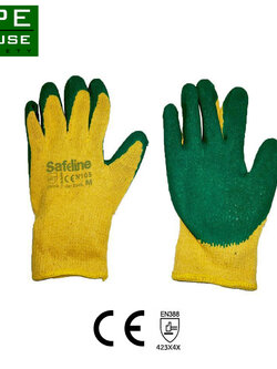 ถุงมือผ้าCOTTON เคลือบยางธรรมชาติสีเขียว