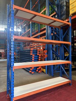 ชั้นวางของมือสองปูพื้นไมอัดขาวมาใหม่