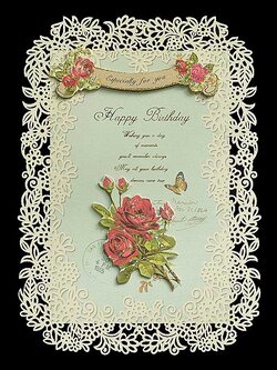 การ์ดอวยพรวันเกิด กรอบลายฉลุ