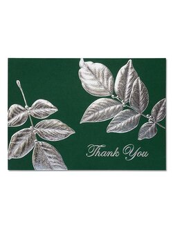 การ์ดขอบคุณ สีเขียวเข้ม Thank You