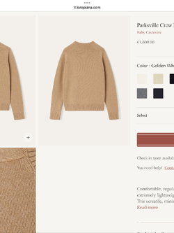 **do** เสื้อกันหนาว Loro Plana Parksville Crew Neck ผ้าแคชเมียร์ มี 2 สี สินค้าใหม่ ของแท้