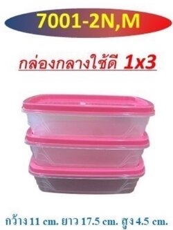 กล่องกลางคละสี 1*3 7001-2 (ราคาต่อโหล)