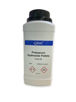 Potassium Hydroxide AR Grade, 1 kg -Qrec Newzealand