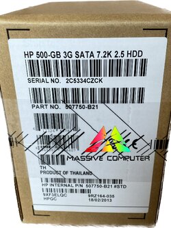 507750-B21 HP 500GB 3G 7.2K 2.5" SATA HDD ราคา ขาย ราคาถูก จำหน่าย