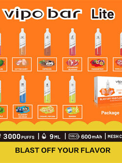 📌โปรโมชั่น Vipo Bar Lite 3000 สูบ 600mAh (DISPOSABLE VAPE POD) [แท้]
