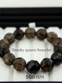 สร้อยข้อมือสโมกกี้ควอตซ์ (Silver natural Smoky quartz)