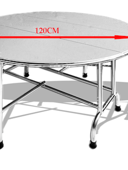 โต๊ะกลมสเตนเลส - พับหน้า 3 ตอน