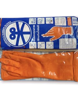 ถุงมือทำความสะอาด สีส้ม