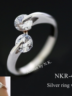 แหวนเงินแท้ฝังพลอยCZ (Silver ring with CZ)