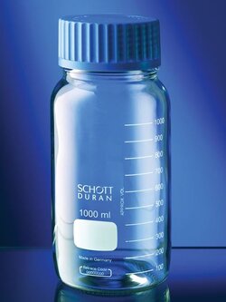 BOTTLES, GL 80 THREADS, WIDE NECKS, GRADUATED, DURAN®