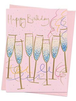 การ์ดวันเกิด ฟอยล์ทองโฮโลแกรม Happy Birthday