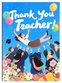 การ์ดขอบคุณคุณครู (หญิง) Jumbo ขนาด A4