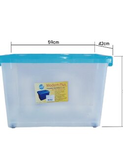 กล่องล้อเลื่อนตัวใส+ฝาสี Y025 (ราคาต่อใบ/3ใบขึ้นไปราคาส่ง)