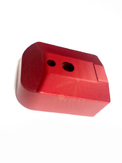 MSPX-BASE-RED Milspex Metal Magazine Base For Marui / WE Hi-cap (RED)