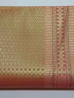 ผ้าไหมเกษตร คุณภาพดี ราคาถูก มีลายจีบหน้านางในตัว