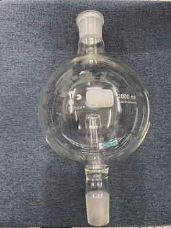 Rotary Evaporator Flask 2000 ml Bump Trap with Joints -Duran