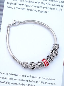 Auspicious Silver Charm Bracelet: A Gift of Blessings สร้อยข้อมือเงินแท้พร้อมลูกปัดมงคล