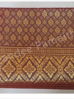 ผ้าุไหมเกษตร (ดิ้นทองเบญจรงค์) คุณภาพดี ราคาถูก (สีม่วงสว่าง)