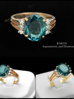 แหวนทอง: แหวนทองฝัง เพทาย และ เพชร (Gold ring with Zircon and Diamond)