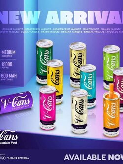 📌1 แถม 1 VCANS 12000pugfs DISPOSABLE POD โค้กกระป๋อง