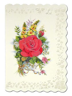 การ์ดอวยพร ลายดอกไม้วินเทจ