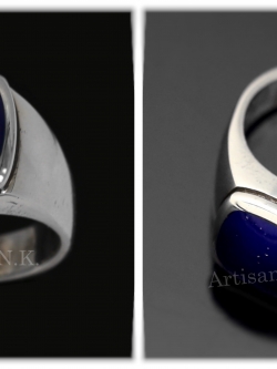 แหวนลาพิส ลาซูลี่ ตัวรือนทำจากเงินแท้ (Silver ring with Lapis lazuli)