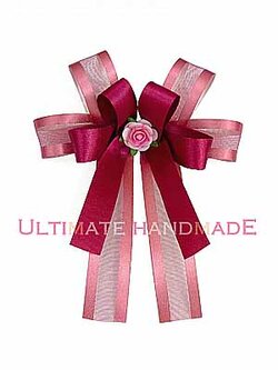 โบผ้าแก้วออแกนดีซ้อน ขนาดเล็ก