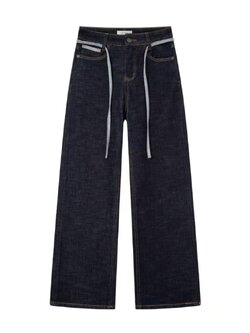 กางเกงยีนส์ขาตรง The Row มีผ้าคล้องเอว ของผู้หญิง สินค้าใหม่ ของแท้