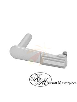 Airsoft Masterpiece CNC Steel Slide Stop – Type 2 - SV (Matt Silver)