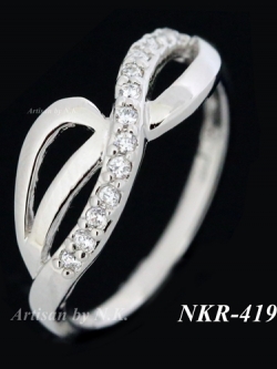 แหวนเงินแท้ฝังพลอยCZ (Silver CZ Ring)