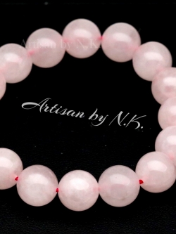 สร้อยข้อมือหินโรสควอตซ์ขนาด 12 มิลลิเมตร