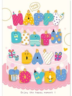 การ์ดรวมกลุ่มอวยพรวันเกิด 18 ชิ้น ขนาด A4