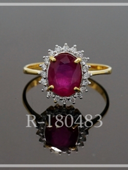 แหวรทอง: แหวนทับทิมล้อมเพชร (Natural Ruby and Diamond Ring)