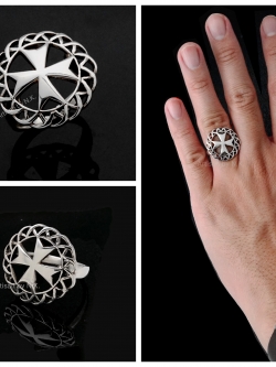 แหวนเงินลายกางเขน วินเทจ ( Silver Vintage Cross ring )