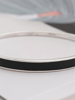Silver Onyx Bangle กำไลเงินแท้ ฝังด้วยนิล