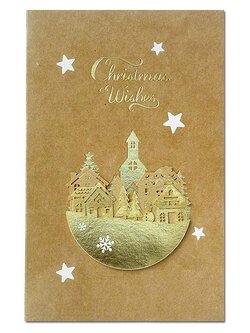 การ์ดคริสต์มาส กระดาษคราฟ Christmas Wishes