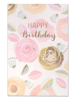 การ์ดอวยพรวันเกิด ฟอยล์สีรุ้ง Happy Birthday