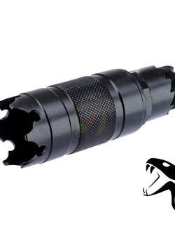 Kizuna Works 24mm Positive Flash Hider for AK-104 Style Airsoft Rifles w/ 14mm Negative Adapter (Model: Crowned)