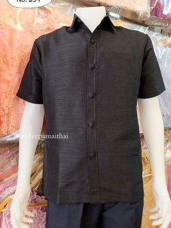 เสื้อไหมผสมฝ้าย สีดำเบอร์ XXL