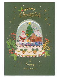 การ์ดคริสต์มาส การ์ดเขย่า 3D Snow Globe Series