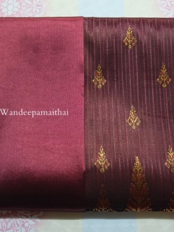 ผ้าไหมเกษตรตัดชุด สีเลือดหมู