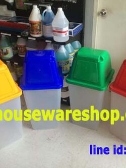 ถังขยะตัวใสฝาสี,ถังขยะตัวใสขนาด 40 ลิตร,60 ลิตร, 120 ลิตร,ฝาสีแดง,ฝาสีเขียว,ฝาสีน้ำเงิน,ฝาสีเหลือง