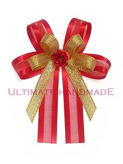 โบผ้าแก้วออแกนดีซ้อนเนื้อทราย ขนาดเล็ก