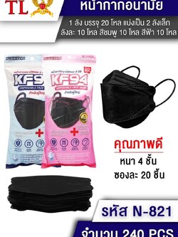 หน้ากาก3D สีดำ N821 (ราคาต่อโหล)