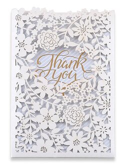 การ์ดขอบคุณ กระดาษมุกฉลุลาย Thank You