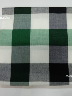 ผ้าขาวม้า ลายตาใหญ่ สีเขียวดำ