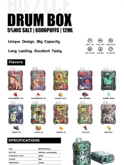 Bounce Drum Box Disposable 6000puffs Nic5%