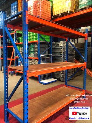 ชั้นเก็บสินค้ามือสองคุณภาพดี ปูพื้นไม้อัดจริง