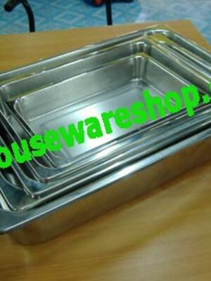 อ่างอาหารสแตนเลส 11, 13, 15, 17, 19 นิ้ว, ถาดอาหารสเตนเลส, ถาดสี่เหลี่ยมลึก, Food Pan, Rectangular Tray, ถาดสแตนเลสทรงสี่เหลี่ยมลึก