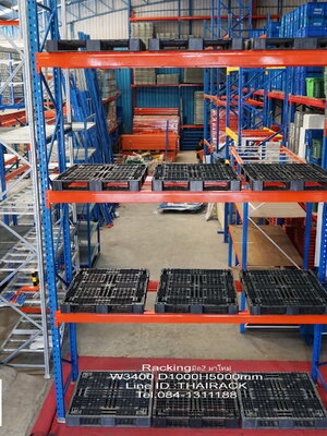 ชั้นวางสินค้ามือสองขนาดใหญ่ สภาพเหมือนใหม่ แบบวาง3พาเลทต่อชั้น